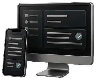 Structured notes on a phone and desktop.